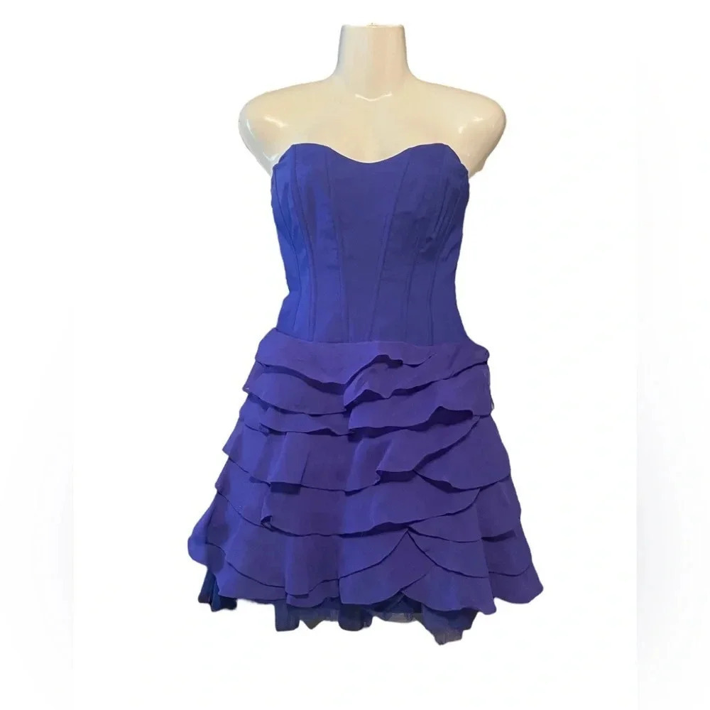 Karen Millen England Strapless Tiered Ruffle Dress